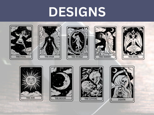 Engraved Tarot Card Lighter, Refillable Black Gothic Gift