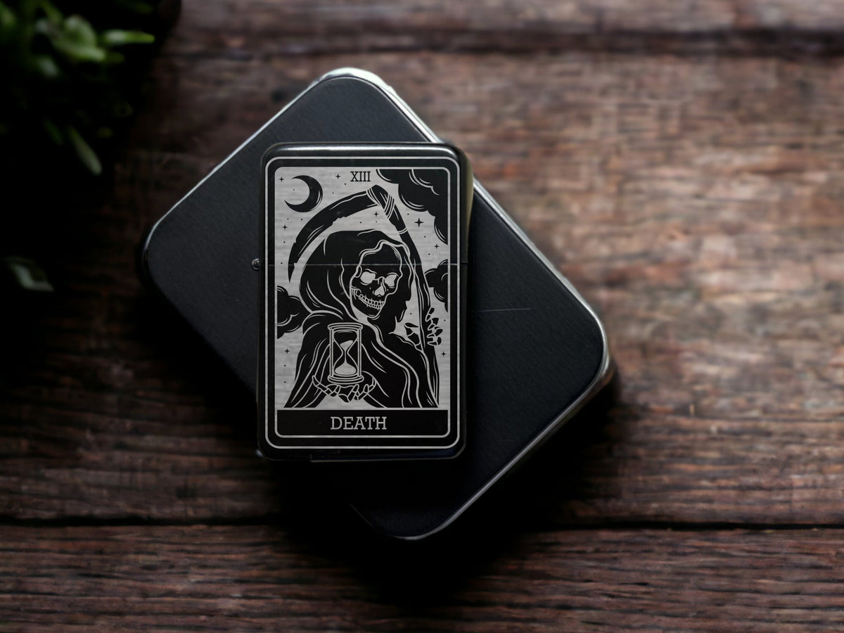 Death Custom Engraved Tarot Card Lighter