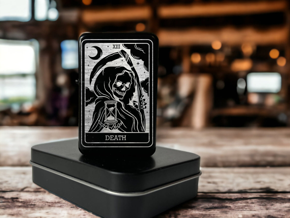 Death Custom Engraved Tarot Card Lighter
