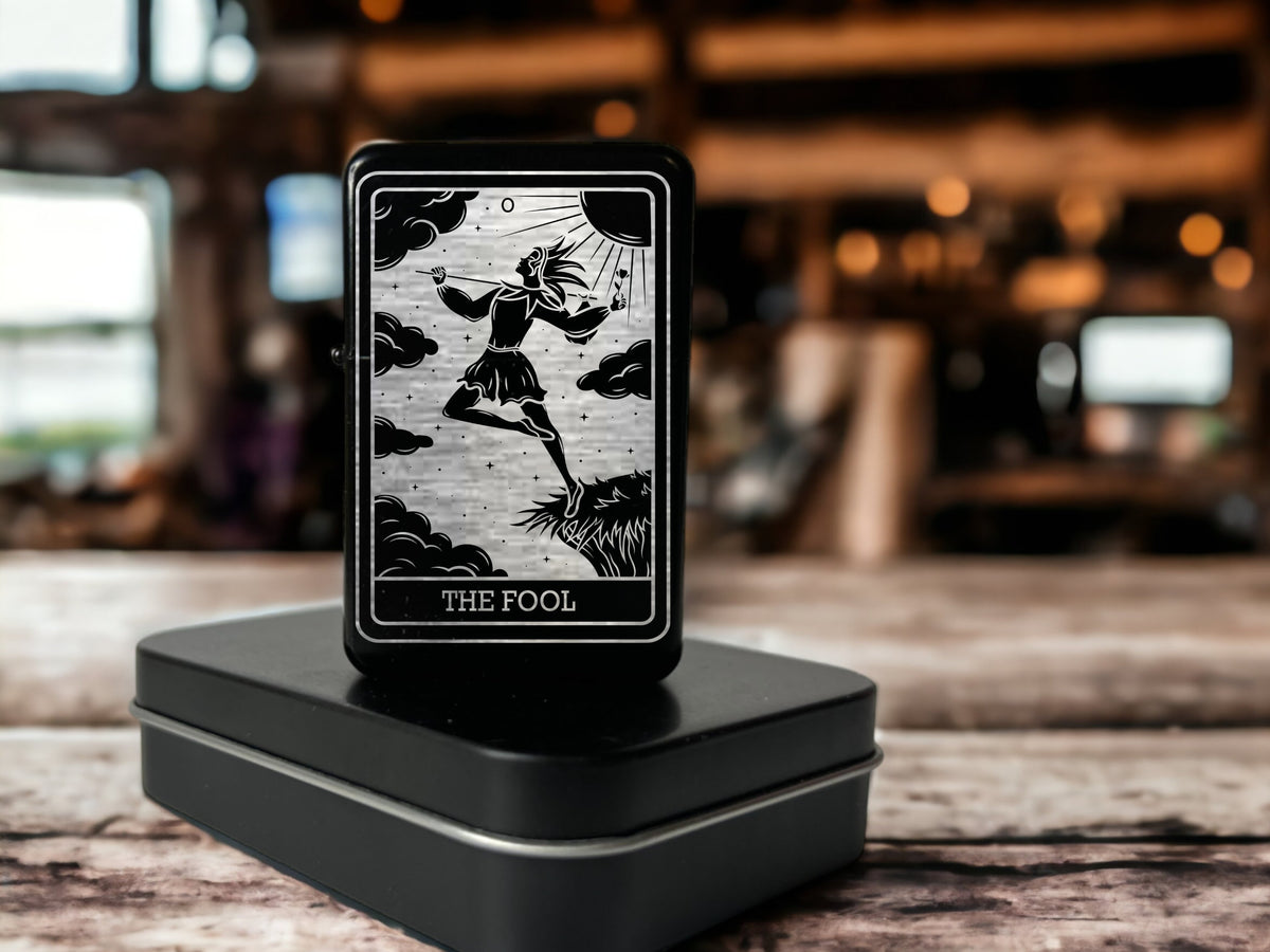 The Fool Tarot Card Lighter | Engraved Refillable Flip Top Lighter