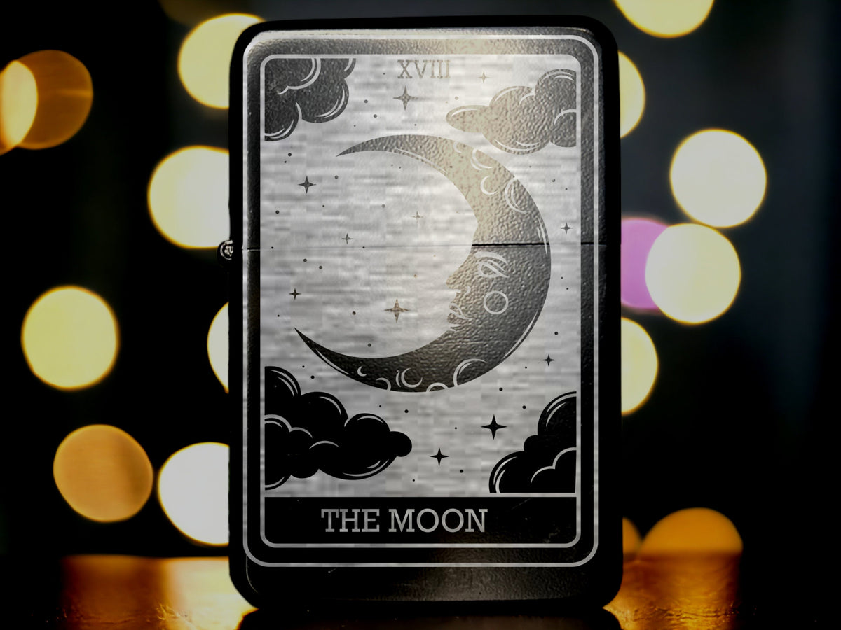 The moon Custom Engraved Tarot Card Lighter | Spiritual Gift