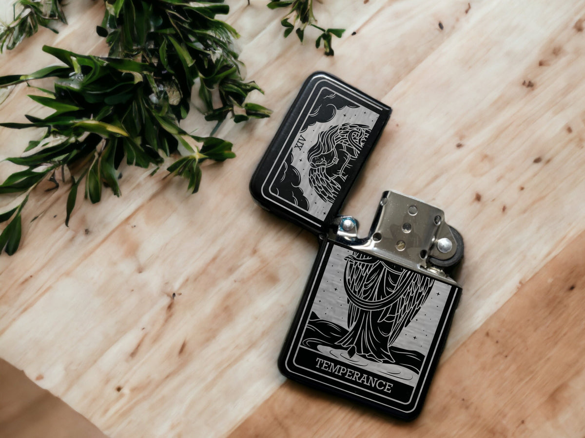 Temperance Tarot Card Lighter, Engraved Refillable Lighter, Spiritual Gift