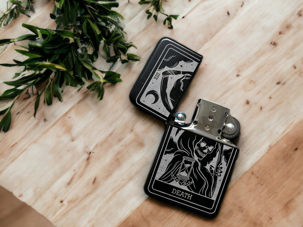 Death Custom Engraved Tarot Card Lighter