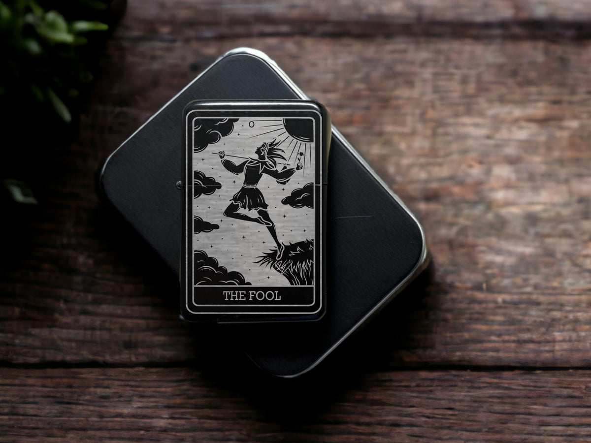 The Fool Tarot Card Lighter | Engraved Refillable Flip Top Lighter