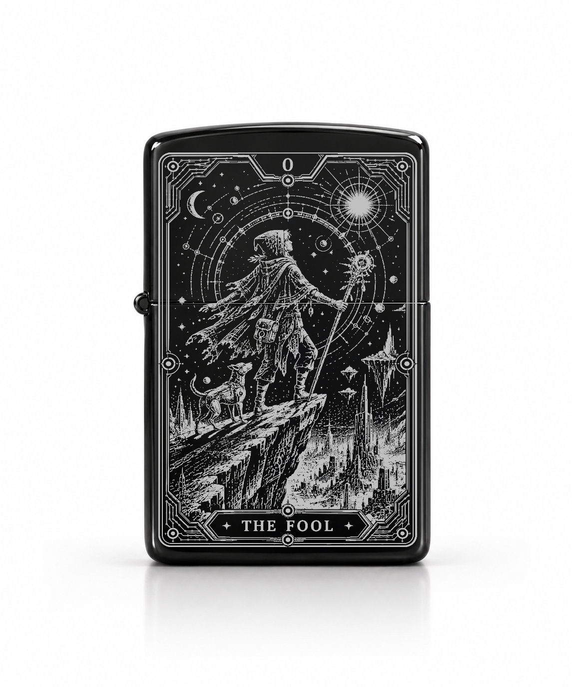 The Fool Tarot Lighter – Futuristic 0 Design