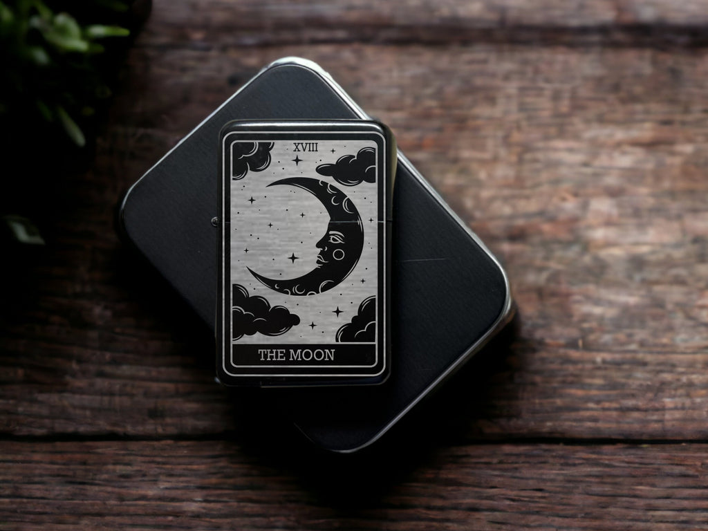 The moon Custom Engraved Tarot Card Lighter | Spiritual Gift