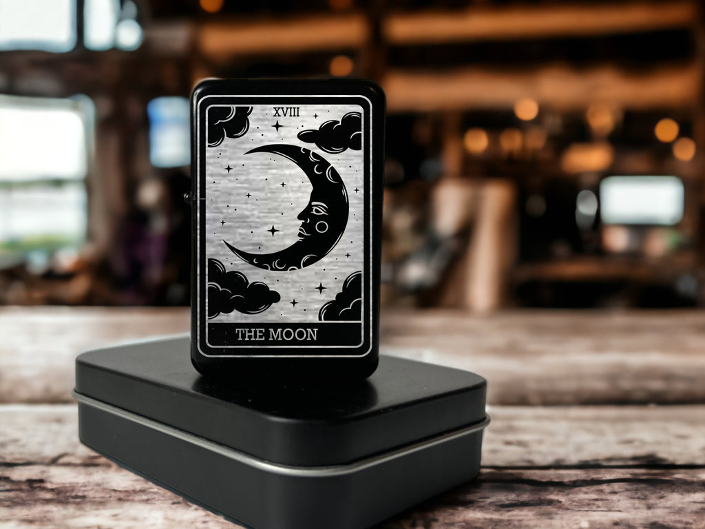 The moon Custom Engraved Tarot Card Lighter | Spiritual Gift