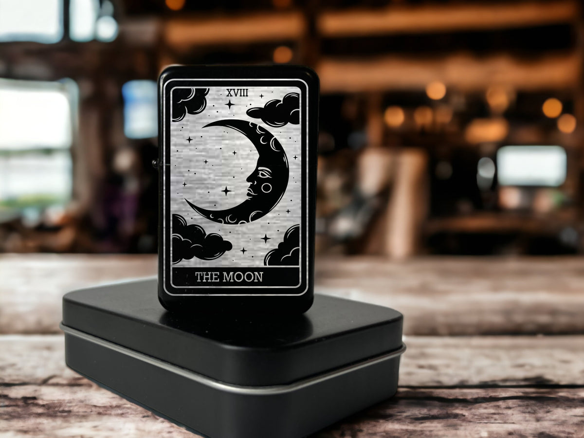 The moon Custom Engraved Tarot Card Lighter | Spiritual Gift