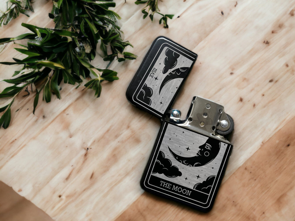 The moon Custom Engraved Tarot Card Lighter | Spiritual Gift