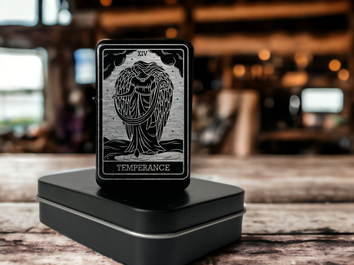 Temperance Tarot Card Lighter, Engraved Refillable Lighter, Spiritual Gift