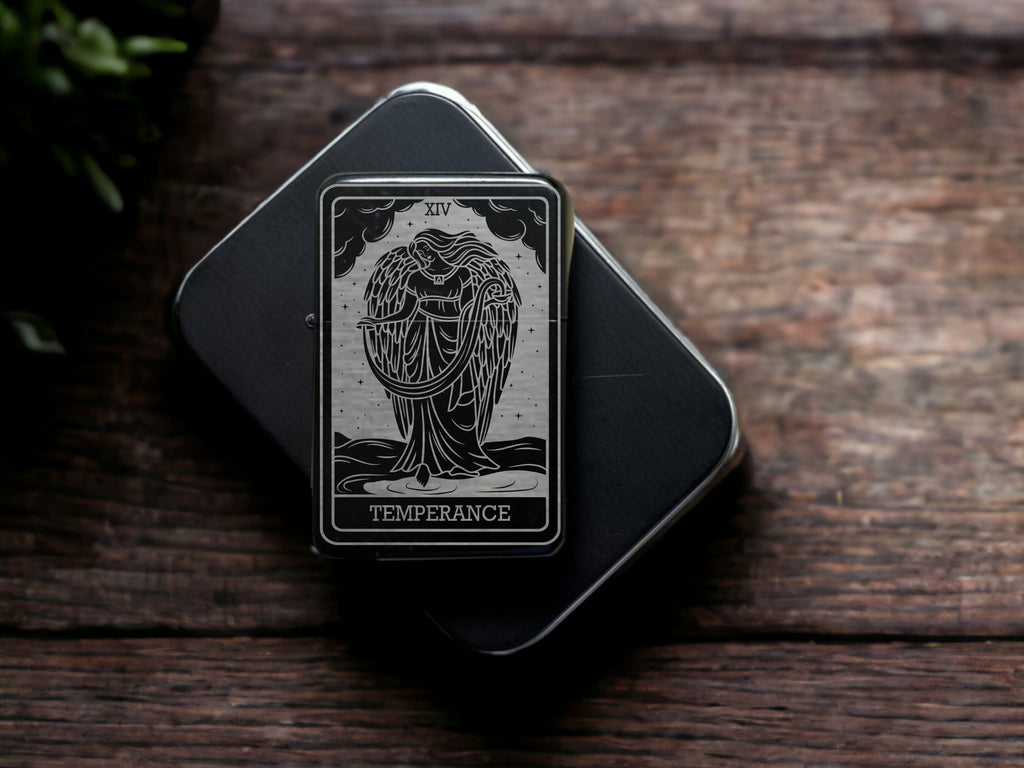 Temperance Tarot Card Lighter, Engraved Refillable Lighter, Spiritual Gift